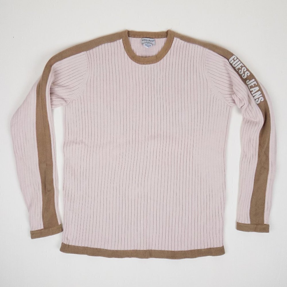 guess jeans logo vintage y2k 90s ribbed sweater